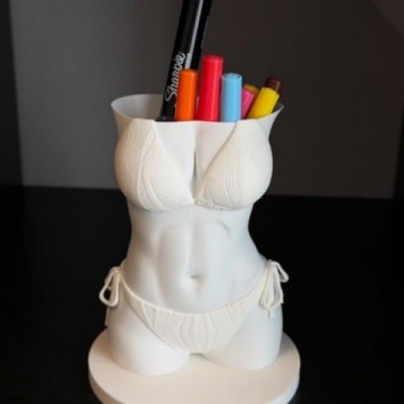 حامل أقلام جديد على شكل جسم بي - مراجعة 3D Printing Pot وسعره