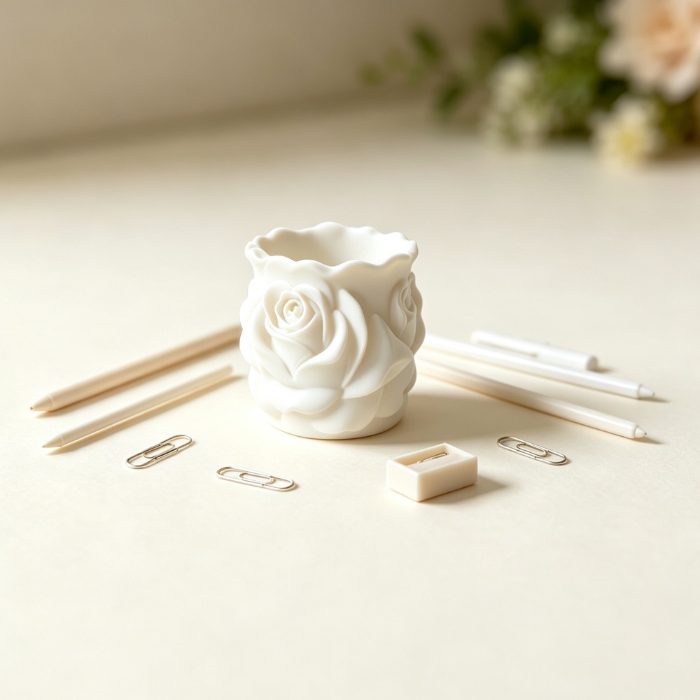 وعاء زهور أبيض مطبوع بتقنية ثل - مراجعة 3D Printing Pot وسعره