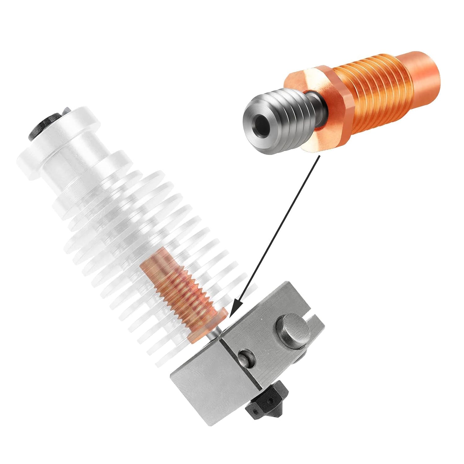 2 قطعة E3D V6 Hotend Heatbreak - مراجعة 3D Printing Titanium وسعره